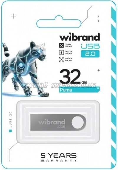  Wibrand 32GB Puma Silver USB 2.0 (WI2.0/PU32U1S)