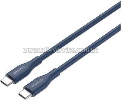 ���� ������ USB-C to USB-C 1.0m CC60SC10 60W Silicon Dark blue Canyon (CNS-CC60SC10DB)
