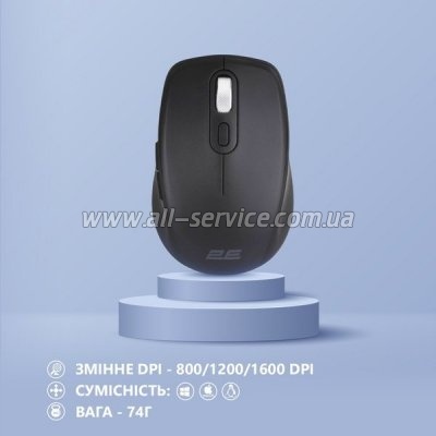  2E MF225 Silent Wireless/Bluetooth Black (2E-MF225WBK)