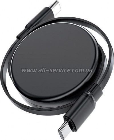 ���� ������ USB-C to USB-C 0.8m 60W dual retraction C13-03 Black Acefast (6974316280132)