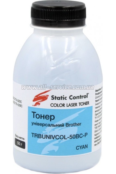 Тонер SCC Brother Universal cyan бутль 50г (TRBUNIVCOL-50BC-P) Тонер SCC Brother Universal cyan бутль 50г (TRBUNIVCOL-50BC-P)