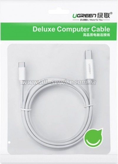 ������ ��� �������� Ugreen USB-C 2.0 to BM 1.5m white (40417)