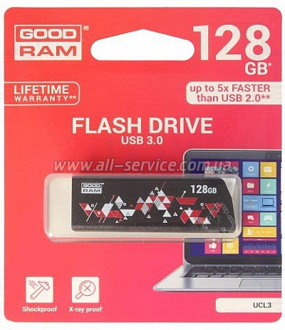  GOODRAM 128GB USB 3.0 UCL3 Cl!ck Black (UCL3-1280K0R11)