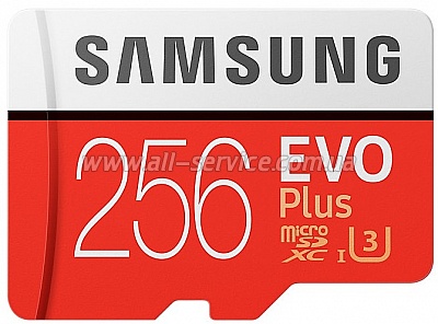   Samsung 256GB microSDXC C10 UHS-I U3 Evo Plus + SD  (MB-MC256GA/RU)