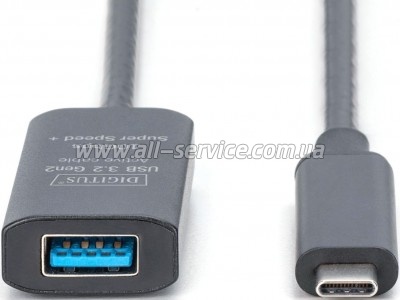���� ������ USB 3.2 AF to USB-C 5.0m Gen2 Active 10G Digitus (DA-73113)