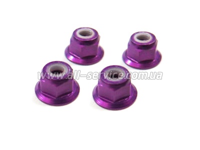(02190) M4 Purple Alum Nut 4P (02190) M4 Purple Alum Nut 4P