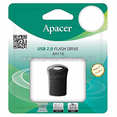  Apacer 32GB AH116 Black USB 2.0 (AP32GAH116B-1)