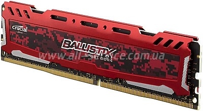  4GBx2 Micron Crucial Ballistix Sport DDR4 2400 KIT Red, Retail (BLS2K4G4D240FSE)