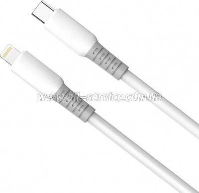 ���� ������ USB-C to Lightning 1.0m PD30W liquid silicone white ColorWay (CW-CBPDCL093-WT)