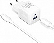 �������� ������� Vention 1xUSB-C PD30W + 1xUSB QC3.0 30W GaN + cable USB-C to USB-C 1.0m white (TZ-FEQW0-EU-01)