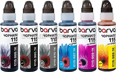 �������� ������ Barva Epson 115 Epson L8160 / L8180 OneKey 6x100 �� BK/PB/C/M/Y/GY (E115-1K-MP)