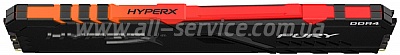  Kingston 8Gb DDR4 3200MH z HyperX Fury Black RGB (HX432C16FB3A/8)