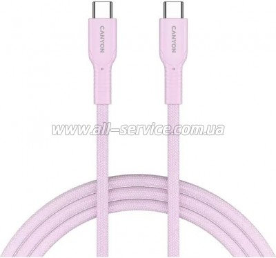���� ������ USB-C to USB-C 1.0m OnWire 60CL C-C 60W COLOR Braided 1m Pink Canyon (CND-CCAP60AB10PK)