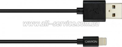 ���� ������ USB 2.0 AM to Lightning 1.0m MFI Black Canyon (CNS-MFICAB01B)