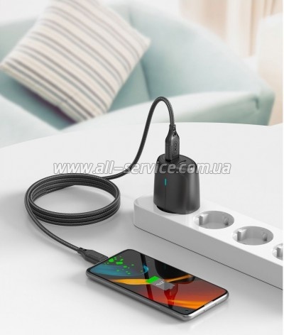 ���� ������ USB 2.0 AM to Micro 5P 1.0m braided black XO (NB235_M_Black)