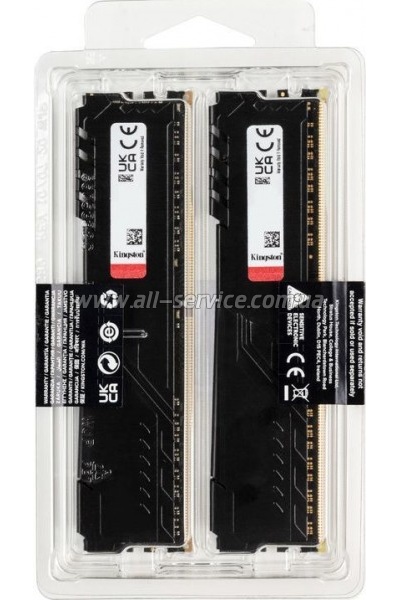 ������ ������ ��� ���������� DDR4 64GB (2x32GB) 3600 MHz Fury Beast Black Kingston Fury (ex.HyperX) (KF436C18BBK2/64)