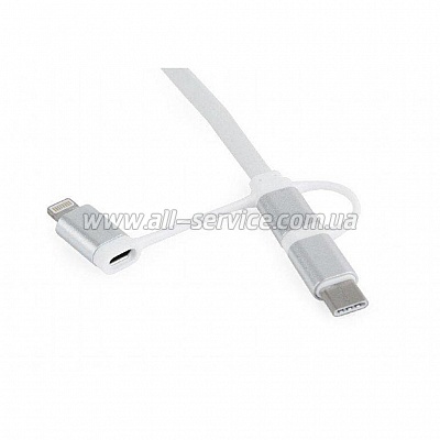   USB 2.0 AM to Lightning/Micro/Type-C 1.0m Cablexpert (CC-USB2-AMLM32-1M-W)