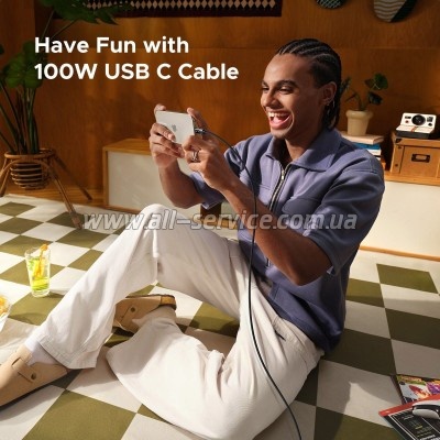 ���� ������ USB-C to USB-C 1.0m PD 100W L509 black Ugreen (35501)