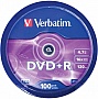 ���� DVD Verbatim 4.7Gb 16X CakeBox 100�� (43551)