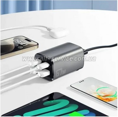 �������� ������� Essager 2xUSB-C + 2xUSB 67W GaN (ECT2AC-JYB0G-Z)