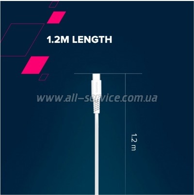���� ������ USB-C to USB-C 1.2m CC100SC 100W White Canyon (CNS-CC100SC12W)