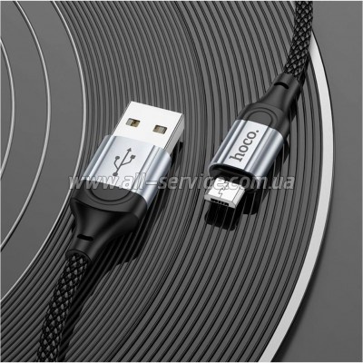 ���� ������ USB 2.0 AM to Micro 5P 1.0m 2.4A nylon X102 black HOCO (6942007608763)