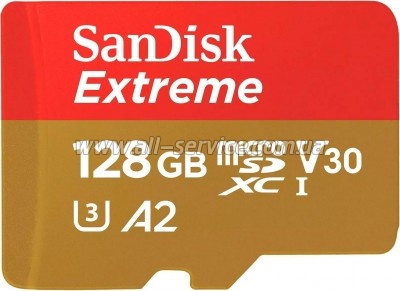   SanDisk 128GB microSD class 10 UHS-I U3 Extreme (SDSQXAA-128G-GN6MA)