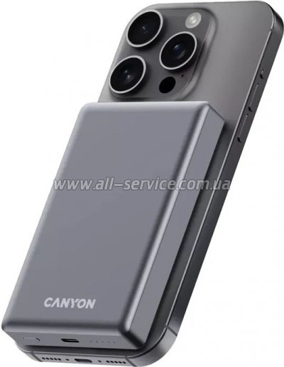   Canyon 10000mAh OnPower 510 slim Magsafe PD/20W Dark Grey (CNS-CPB510DG)