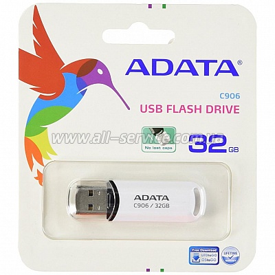  ADATA 16Gb C906 White USB 2.0 (AC906-16G-RWH)
