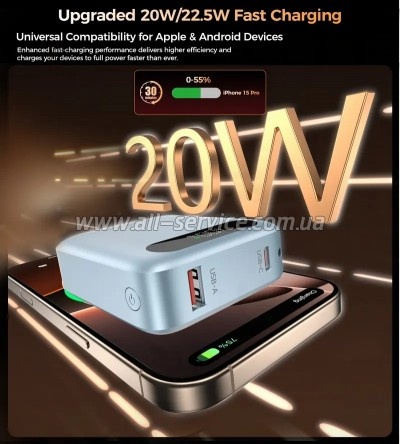 ������� ������������� Choetech 10000mAh 22.5W PD blue (B860-CCLBE)