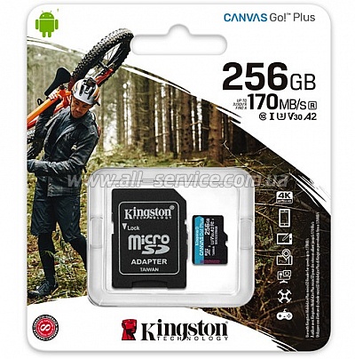   256Gb Kingston microSDXC Canvas Go+ U3 V30 (SDCG3/256GB)
