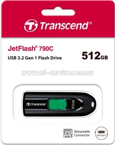  Transcend 512GB JetFlash 790C USB 3.1 Type-C (TS512GJF790C)