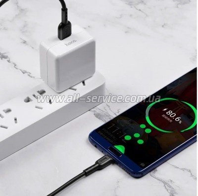 ���� ������ USB-C to USB-C 1.0m 5A Surge charging X33 black HOCO (6931474706119)