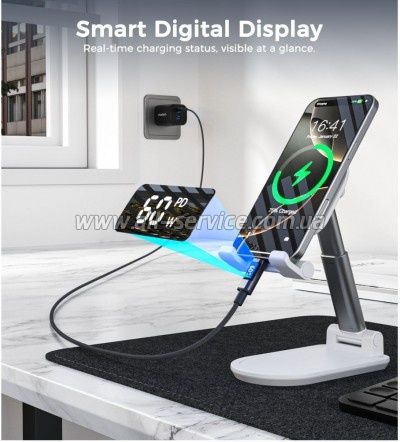 ���� ������ USB-C to USB-C 1.2m PD60W digital display nylon gray Choetech (XCC-1068-GY)