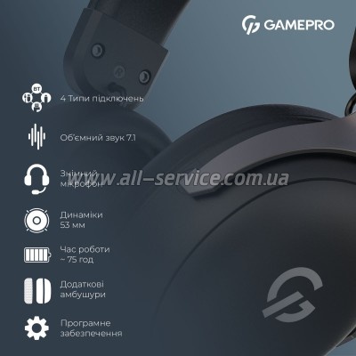 �������� GamePro Asgard Freya Pro Wireless Black (HSW201B)