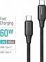 ���� ������ USB-C to USB-C 2.0m 3A 60W TPE embossed black ColorWay (CW-CBPDCC102-BK)