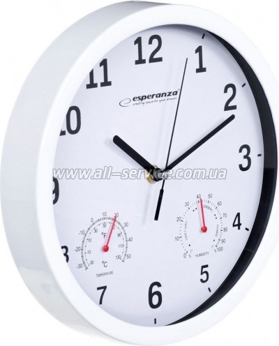   Esperanza Wall Clock Lyon 25 White (EHC016W)