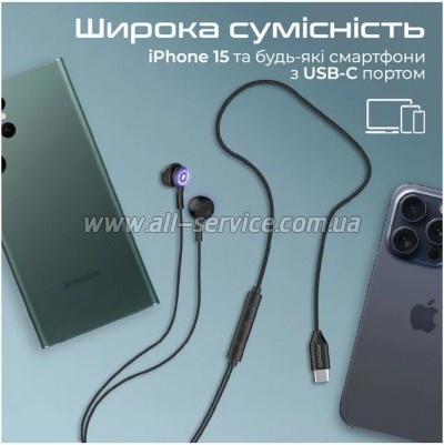  Promate LumiBuds-C Black (lumibuds-c.black)