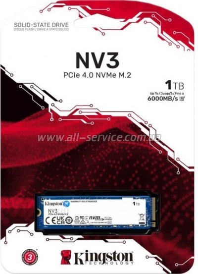  SSD M.2 2280 1TB Kingston (SNV3S/1000G)