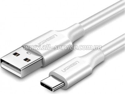 Дата кабель USB 2.0 AM to USB-C 0.25m 3A US287 white Ugreen (60119) Дата кабель USB 2.0 AM to USB-C 0.25m 3A US287 white Ugreen (60119)