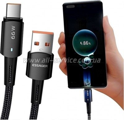 ���� ������ USB 2.0 AM to USB-C 0.5m 6A Essager (EXCT-CGB01)