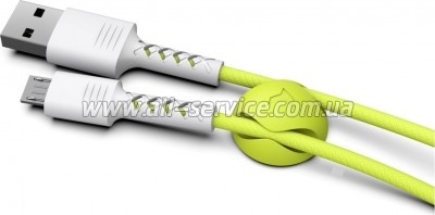 ���� ������ USB 2.0 AM to Micro 5P 1.0m Soft white/lime Pixus (4897058531176)