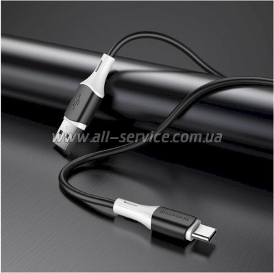 ���� ������ USB 2.0 AM to USB-C 1.0m 3A silicone BX79 black BOROFONE (6974443384789)