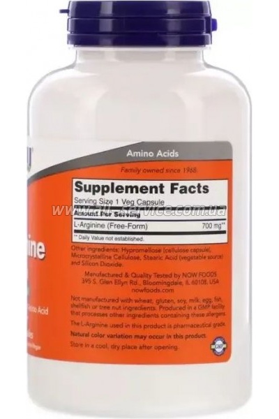  Now Foods L- 700, L-Arginine, 180   (NOW-00033)