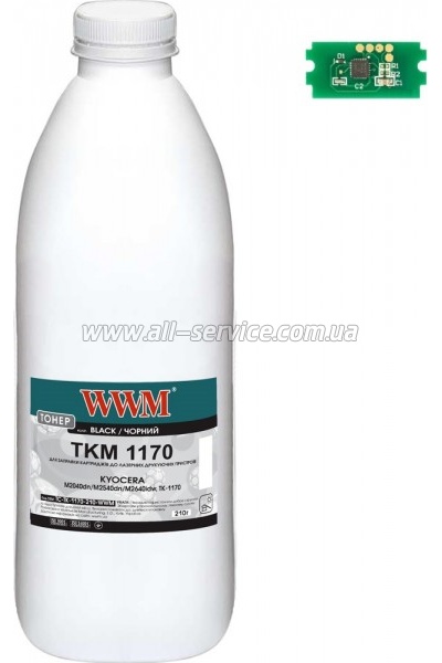 Тонер + чип WWM Kyocera M2040dn/ M2540dn/ M2640idw/ TK-1170 бутль 210г (TC-TK-1170-210-WWM) Тонер + чип WWM Kyocera M2040dn/ M2540dn/ M2640idw/ TK-1170 бутль 210г (TC-TK-1170-210-WWM)