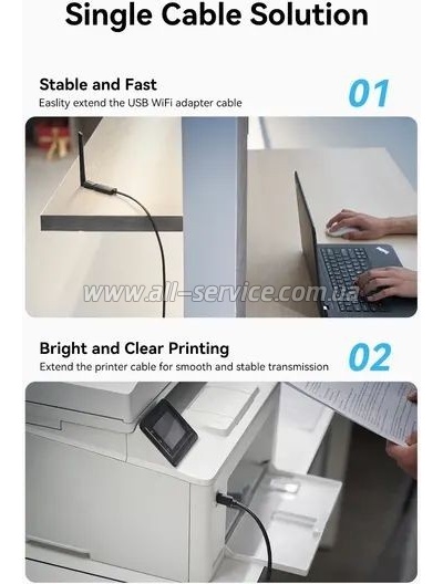 ���� ������ USB 2.0 AM/AF 30.0m Active black Vention (CBKBT)