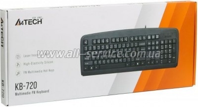  A4Tech KB-720 Black USB (4711421688574)
