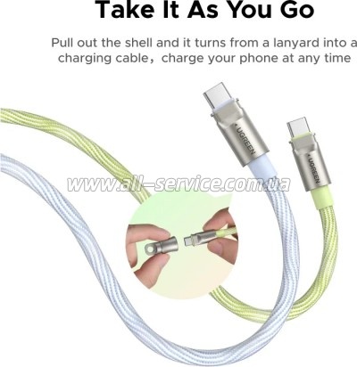 ���� ������ USB-C to USB-C 1.2m 60W green Ugreen (35500)