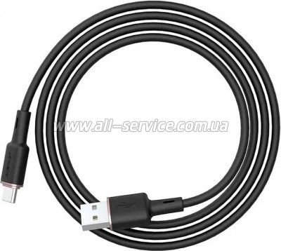 ���� ������ USB 2.0 AM to USB-C 1.2m 3A silicon black Acefast (6974316280767)