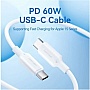 ���� ������ USB-C to USB-C 1.0m 60W white Vention (TRCWF)